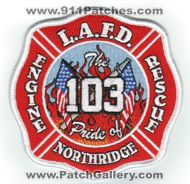 Los Angeles City Fire Department Station 103 (California)
Thanks to Paul Howard for this scan. 
Keywords: dept. lafd engine rescue l.a.f.d. northridge