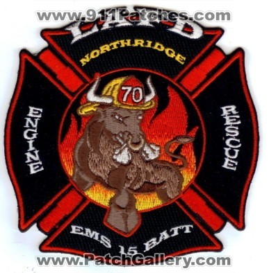 Los Angeles City Fire Department Station 70 (California)
Thanks to Paul Howard for this scan. 
Keywords: lafd dept. northridge engine rescue ems 15 battalion l.a.f.d.