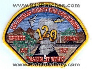 Los Angeles County Fire Department Station 129 (California)
Thanks to Paul Howard for this scan.
Keywords: la l.a. co. f.d. fd dept. engine squad wt