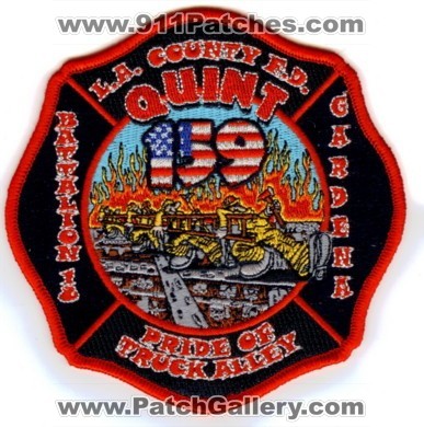 Los Angeles County Fire Department Station 159 (California)
Thanks to Paul Howard for this scan.
Keywords: l.a. la co. f.d. fd dept. battalion 18 gardena