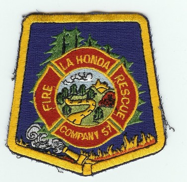La Honda Fire Rescue Company 57
Thanks to PaulsFirePatches.com for this scan.
Keywords: california lahonda
