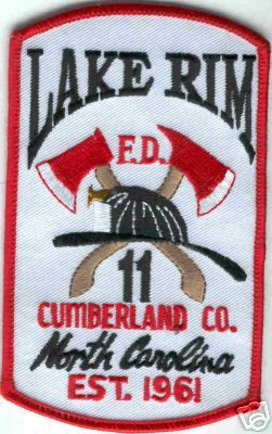 Lake Rim FD
Thanks to Brent Kimberland for this scan.
Keywords: north carolina fire department cumberland county 11