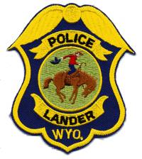 Lander Police (Wyoming)
Thanks to BensPatchCollection.com for this scan.
