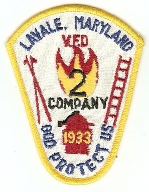 Lavale VFD
Thanks to PaulsFirePatches.com for this scan.
Keywords: maryland fire volunteer department company 2