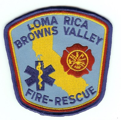 Loma Rica Browns Valley Fire Rescue
Thanks to PaulsFirePatches.com for this scan.
Keywords: california