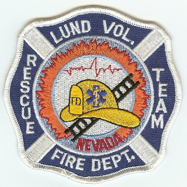 Lund Vol Fire Dept
Thanks to PaulsFirePatches.com for this scan.
Keywords: nevada volunteer department rescue team