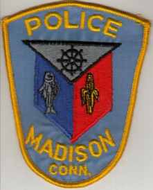 Madison Police
Thanks to BlueLineDesigns.net for this scan.
Keywords: connecticut