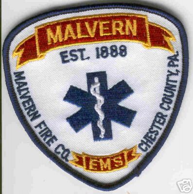 Malvern Fire Co EMS (Pennsylvania)
Thanks to Brent Kimberland for this scan.
County: Chester
Keywords: company