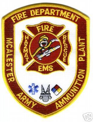 McAlester Army Ammunition Plant Fire Department
Thanks to Mark Stampfl for this scan.
Keywords: oklahoma us ems rescue hazmat haz mat aap