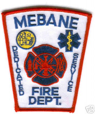Mebane Fire Dept
Thanks to Brent Kimberland for this scan.
Keywords: north carolina department