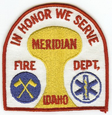 Meridian Fire Dept
Thanks to PaulsFirePatches.com for this scan.
Keywords: idaho department