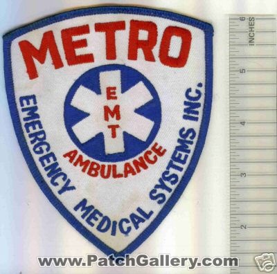 Metro Ambulance Emergency Medical Systems Inc EMT (UNKNOWN STATE)
Thanks to Mark C Barilovich for this scan.
Keywords: ems