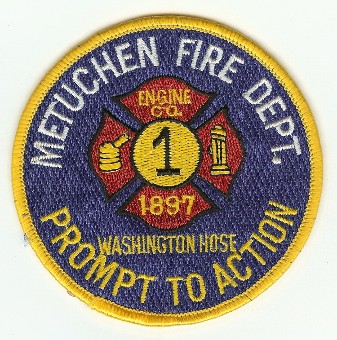 Metuchen Fire Dept
Thanks to PaulsFirePatches.com for this scan.
Keywords: new jersey department engine company 1 washington hose