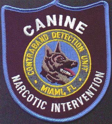 Miami Police Canine Narcotic Intervention
Thanks to EmblemAndPatchSales.com for this scan.
Keywords: florida k-9 k9 contraband detection unit