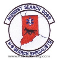 Midwest Search Dogs K-9 Search Specialists (Indiana)
Thanks to zwpatch.ca for this scan.
Keywords: k9 sar