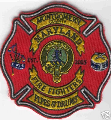 Montgomery County Fire Pipes & Drums
Thanks to Brent Kimberland for this scan.
Keywords: maryland and fighters
