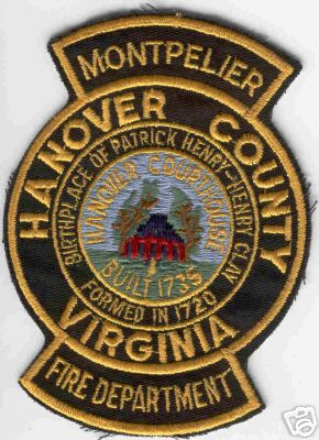 Montpelier Fire Department
Thanks to Brent Kimberland for this scan.
Keywords: virginia hanover county