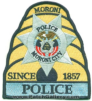 Moroni City Police Department (Utah)
Thanks to Alans-Stuff.com for this scan.
Keywords: dept.