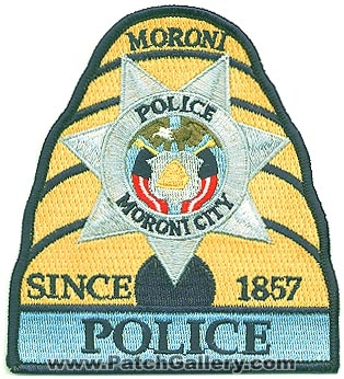 Moroni City Police Department (Utah)
Thanks to Alans-Stuff.com for this scan.
Keywords: dept.