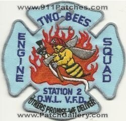 OWL Occoquan Woodbridge Lorton Volunteer Fire Department Station 2 (Virginia)
Thanks to Mark Hetzel Sr. for this scan.
Keywords: o.w.l. v.f.d. vfd engine squad two-bees