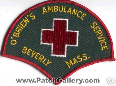 O'Brien's Ambulance Service
Thanks to Brent Kimberland for this scan.
Keywords: massachusetts ems beverly