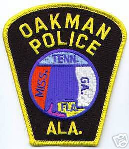 Oakman Police (Alabama)
Thanks to apdsgt for this scan.
