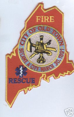Old Town Fire Rescue (Maine)
Thanks to Brent Kimberland for this scan.
Keywords: city of