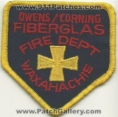 Owens Corning Fiberglass Fire Department Waxahachie (Texas)
Thanks to Mark Hetzel Sr. for this scan.
Keywords: dept.