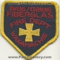 Owens Corning Fiberglass Fire Department Waxahachie (Texas)
Thanks to Mark Hetzel Sr. for this scan.
Keywords: dept.