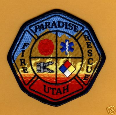 Paradise Fire Rescue
Thanks to PaulsFirePatches.com for this scan.
Keywords: utah