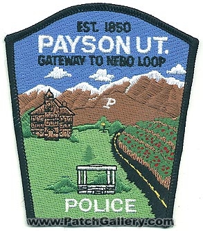 Payson Police Department (Utah)
Thanks to Alans-Stuff.com for this scan.
Keywords: dept.