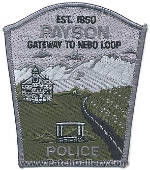 Payson Police Department (Utah)
Thanks to Alans-Stuff.com for this scan.
Keywords: dept.