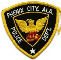 Phenix City Police Dept (Alabama)
Thanks to BensPatchCollection.com for this scan.
Keywords: department