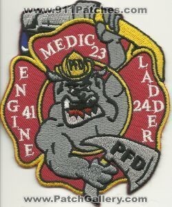 Philadelphia Fire Department Engine 41 Ladder 24 Medic 23 (Pennsylvania)
Thanks to Mark Hetzel Sr. for this scan.
Keywords: pfd