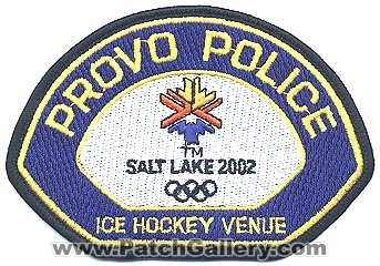 Provo Police Department Salt Lake 2002 Olympics (Utah)
Thanks to Alans-Stuff.com for this scan.
Keywords: dept.