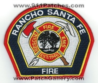Rancho Santa Fe Fire Rescue Department (California)
Thanks to Paul Howard for this scan. 
Keywords: dept. ems