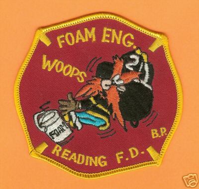 Reading Fire Foam Eng
Thanks to PaulsFirePatches.com for this scan.
Keywords: massachusetts engine 2