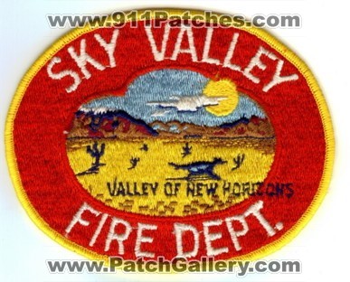 Sky Valley Fire Department (California)
Thanks to Paul Howard for this scan. 
Keywords: dept.