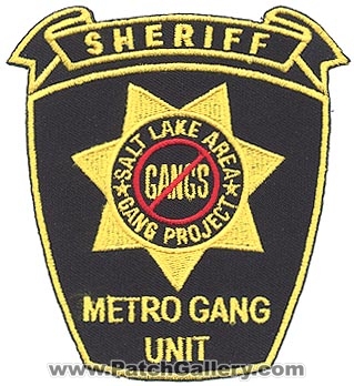 Salt Lake Area Gang Project Metro Unit Sheriff's Department (Utah)
Thanks to Alans-Stuff.com for this scan.
Keywords: sheriffs dept.