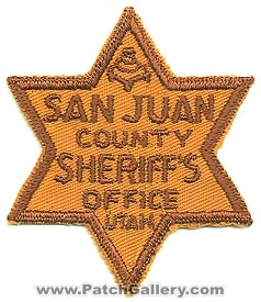 San Juan County Sheriff's Office (Utah)
Thanks to Alans-Stuff.com for this scan.
Keywords: sheriffs department dept.