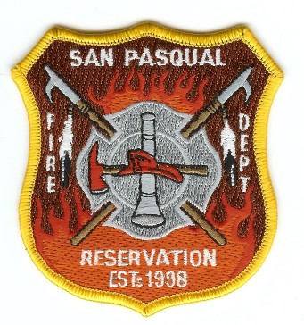San Pasqual Reservation Fire Dept
Thanks to PaulsFirePatches.com for this scan.
Keywords: california department