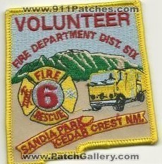 Sandia Park Cedar Crest Volunteer Fire Department District 6 (New Mexico)
Thanks to Mark Hetzel Sr. for this scan.
Keywords: dist. six rescue nm.
