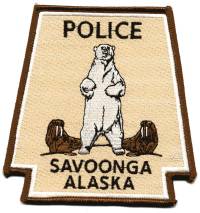 Savoonga Police (Alaska)
Thanks to BensPatchCollection.com for this scan.
