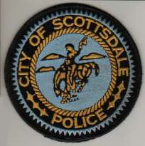 Scottsdale Police
Thanks to BlueLineDesigns.net for this scan.
Keywords: arizona city of