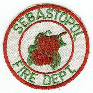 Sebastopol Fire Dept
Thanks to PaulsFirePatches.com for this scan.
Keywords: california department