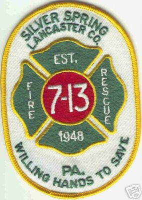 Silver Spring Fire Rescue
Thanks to Brent Kimberland for this scan.
Keywords: pennsylvania lancaster county 7-13