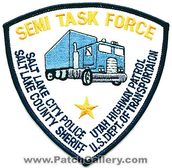 Utah Department of Transportation Semi Task Force (Utah)
Thanks to Alans-Stuff.com for this scan.
Keywords: u.s. us dept. highway patrol salt lake city police county sheriff's sheriffs