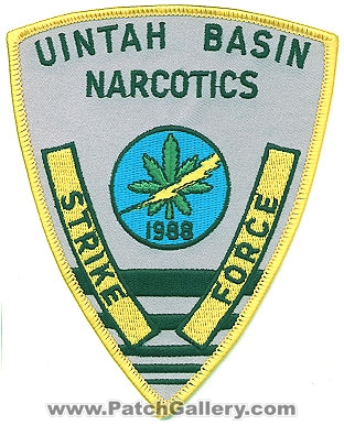 Uintah Basin Narcotics Strike Force (Utah)
Thanks to Alans-Stuff.com for this scan.
Keywords: drugs