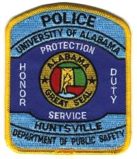 University of Alabama Huntsville Police (Alabama)
Thanks to BensPatchCollection.com for this scan.
Keywords: department of public safety dps