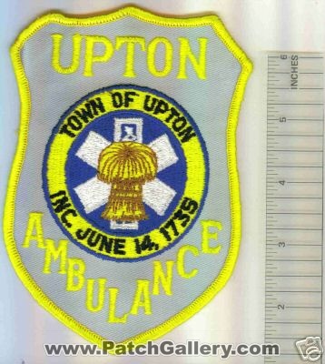 Upton Ambulance (Massachusetts)
Thanks to Mark C Barilovich for this scan.
Keywords: ems town of